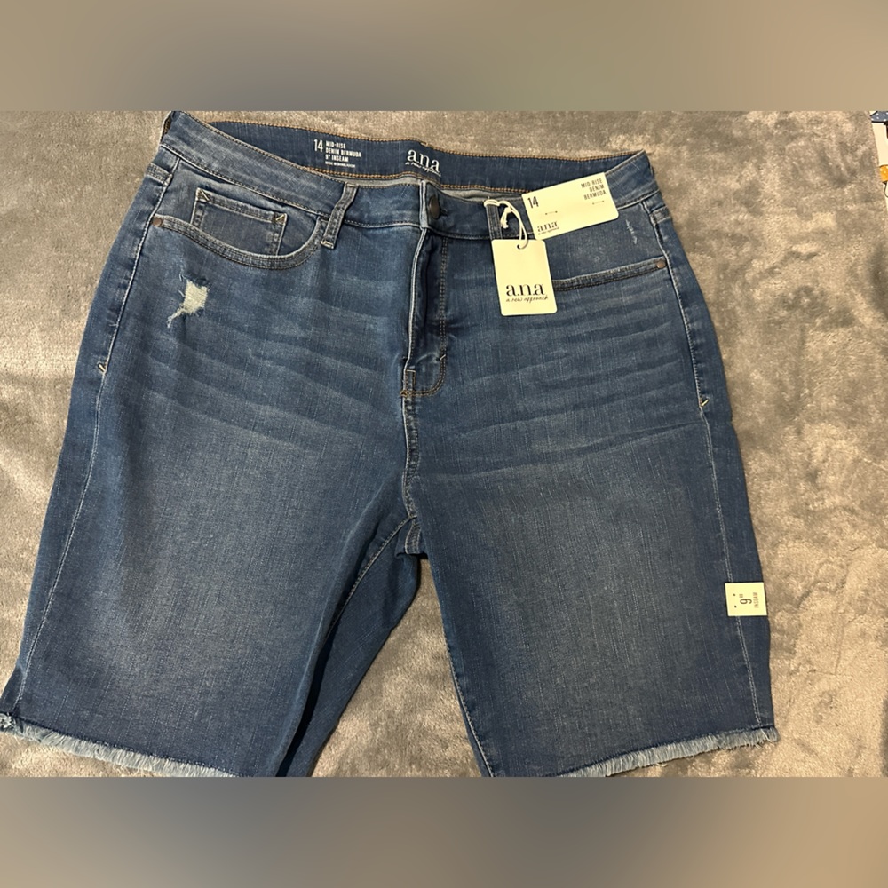 a.n.a mid-rise denim Bermuda 9 inch shorts